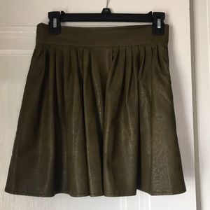 Leather high-waisted mini skirt